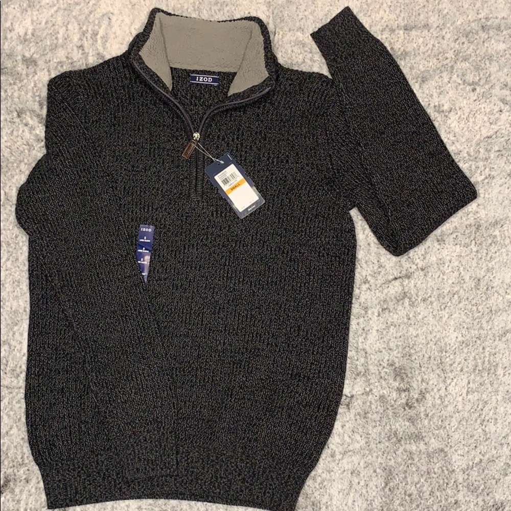 Izod Grey Quarter Zip Sweater